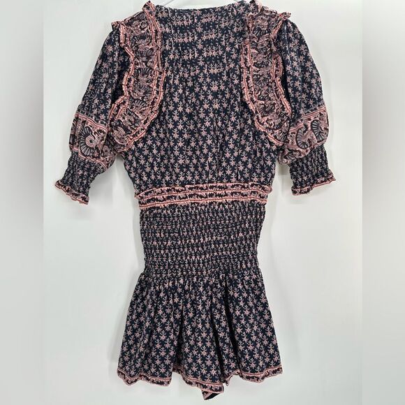 Sea New York Jasper Border Puff Sleeve Jumpsuit Romper in Marine - Picture 5 of 11